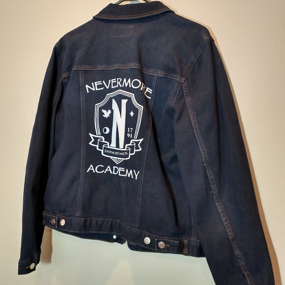 NWOT Nevermore Academy Jean Jacket Size M - Picture 2 of 3